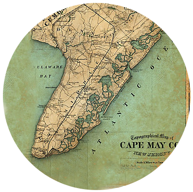 Vintage map of Cape May, NJ