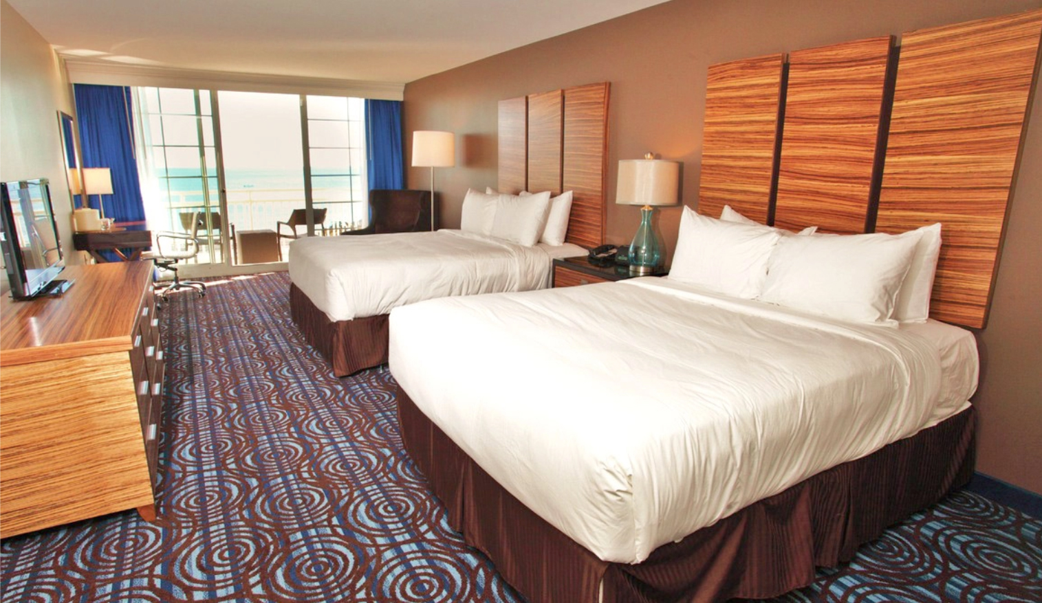 Two queen beds in full ocean-view room