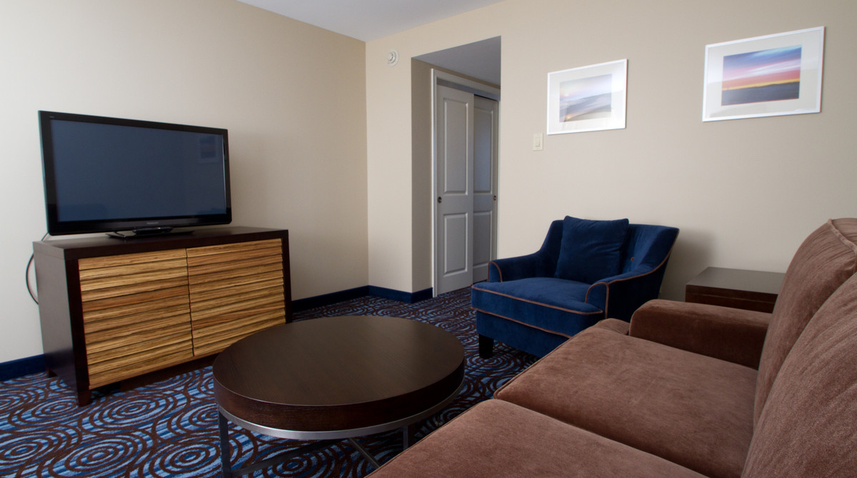 Ocean Club Hotel suite living room with TV