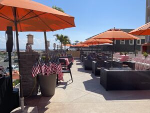 The set up before the annual 4th of July complimentary bbq for guests at Cape May's Ocean Club Hotel, Cape May's best beachfront destination.