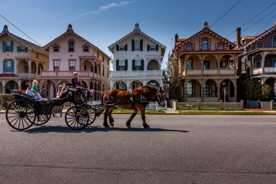 Cape May carriage tour passes Victorian gingerbread houses