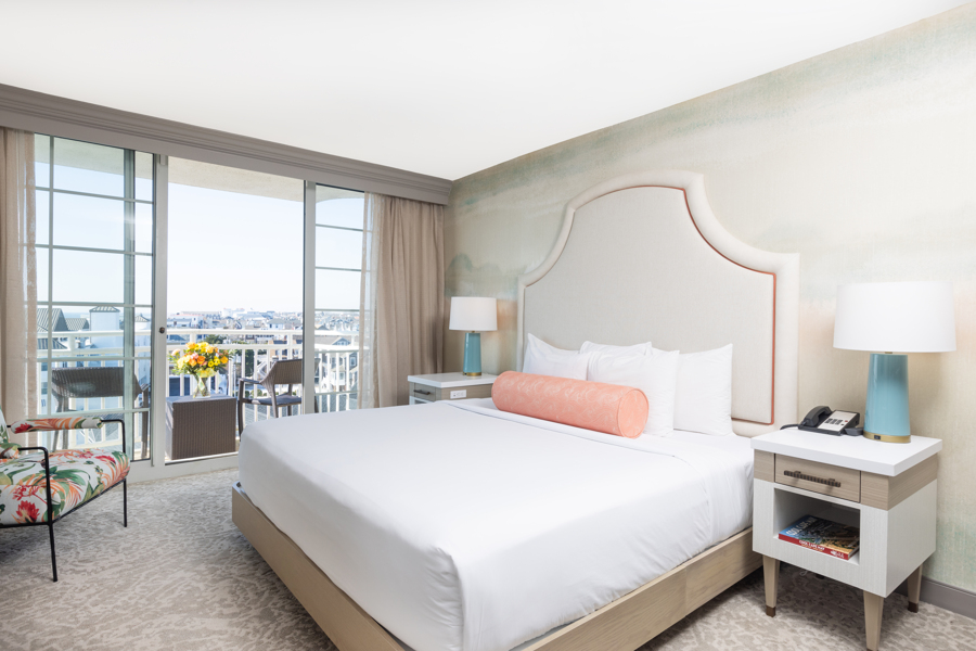 One King Bed Side View - Ocean Club Hotel in Cape May