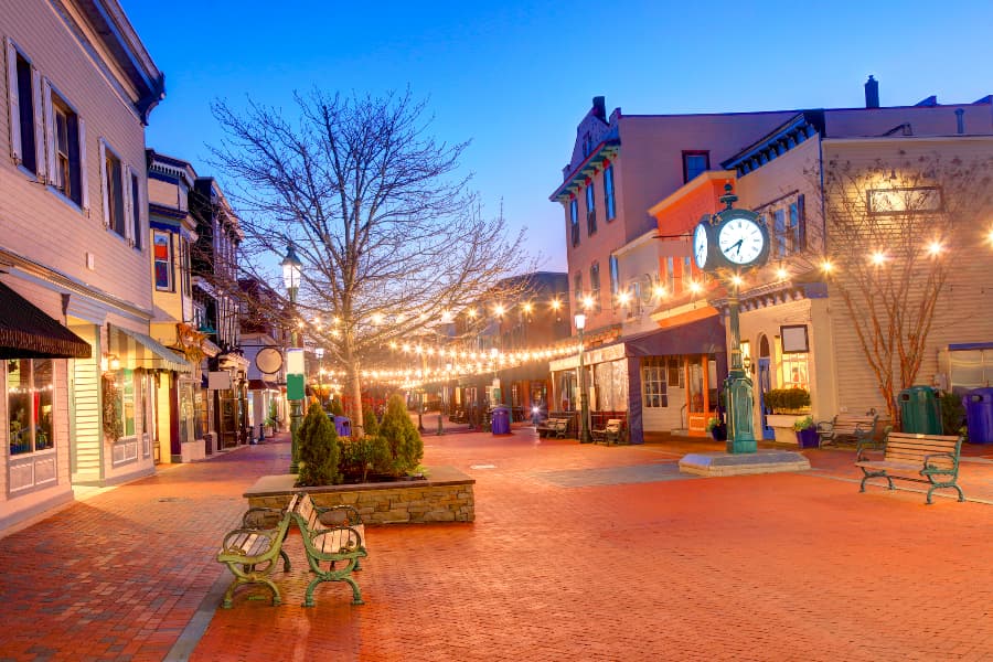 Washington Street Mall streets in Cape May, New Jersey